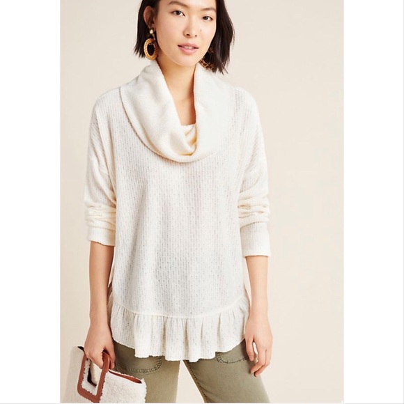 Anthropologie Maeve Addie ruffled hacci pullover - Picture 2 of 8